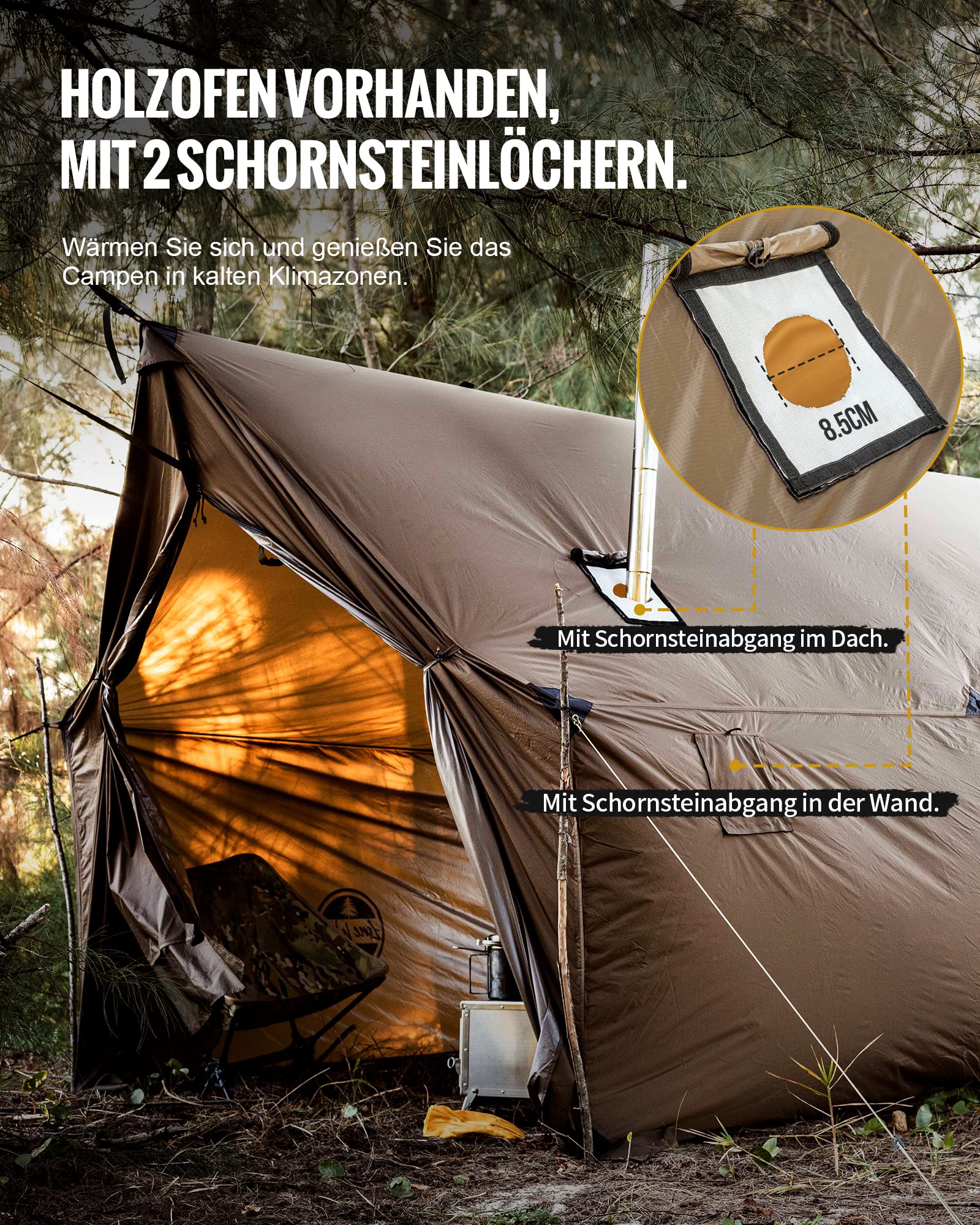 OneTigris TEGIMEN groß warm Zelt Winter, Camping Survival Hängematte Zelt wasserdicht 3000 mm Plane für Wandern