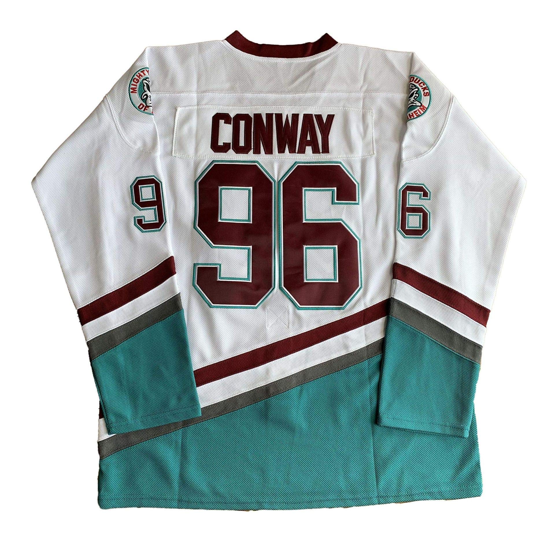 ZIGORMighty Ducks Jersey Charlie Conway #96 Movie Ice Hockey Jersey Green/White S-XXXL