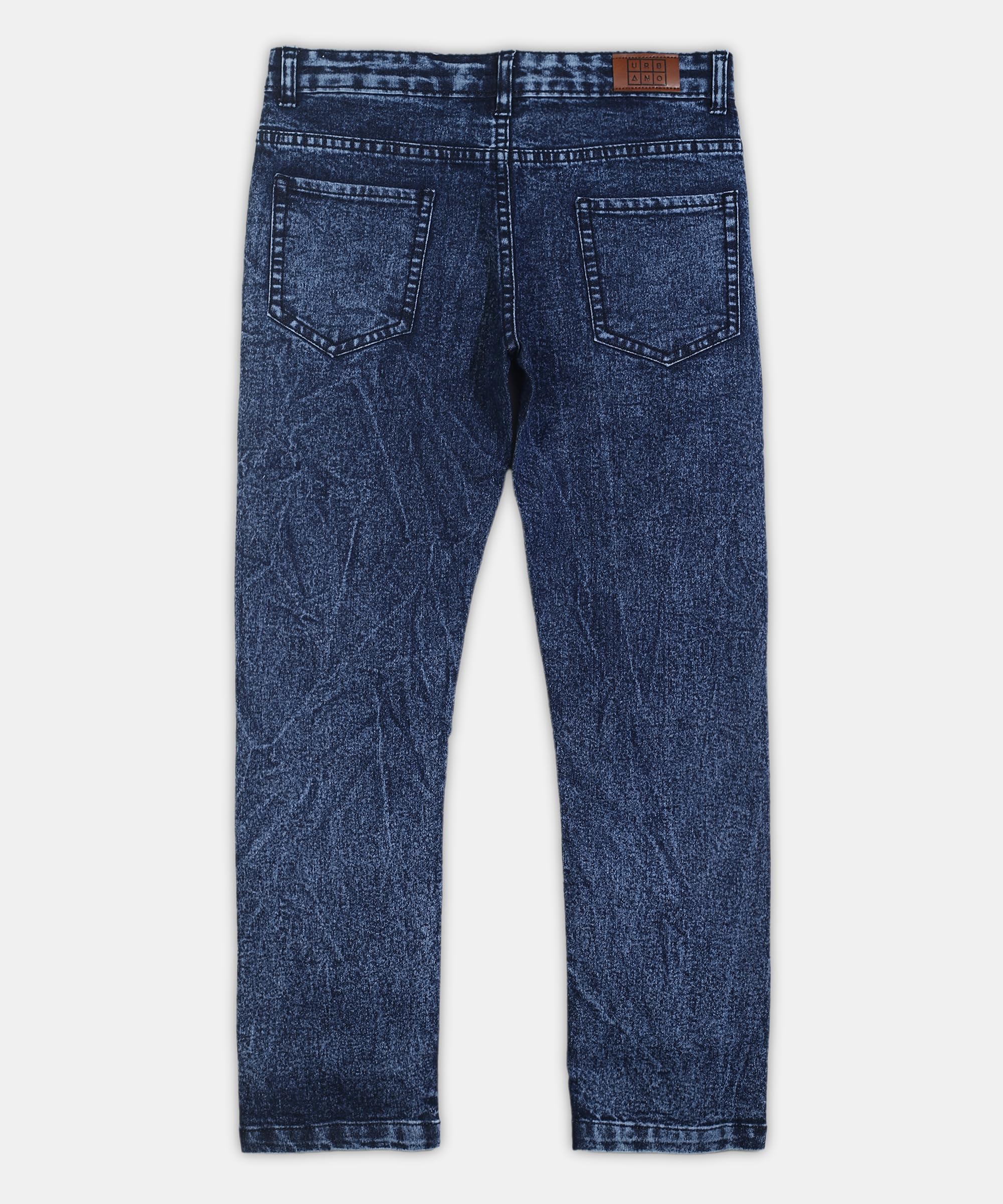 Urbano Juniors Boy's Blue Regular Fit Washed Denim Jeans Stretchable (junjeantowlboy-mblue-11-12) - Image 3 thumbnail