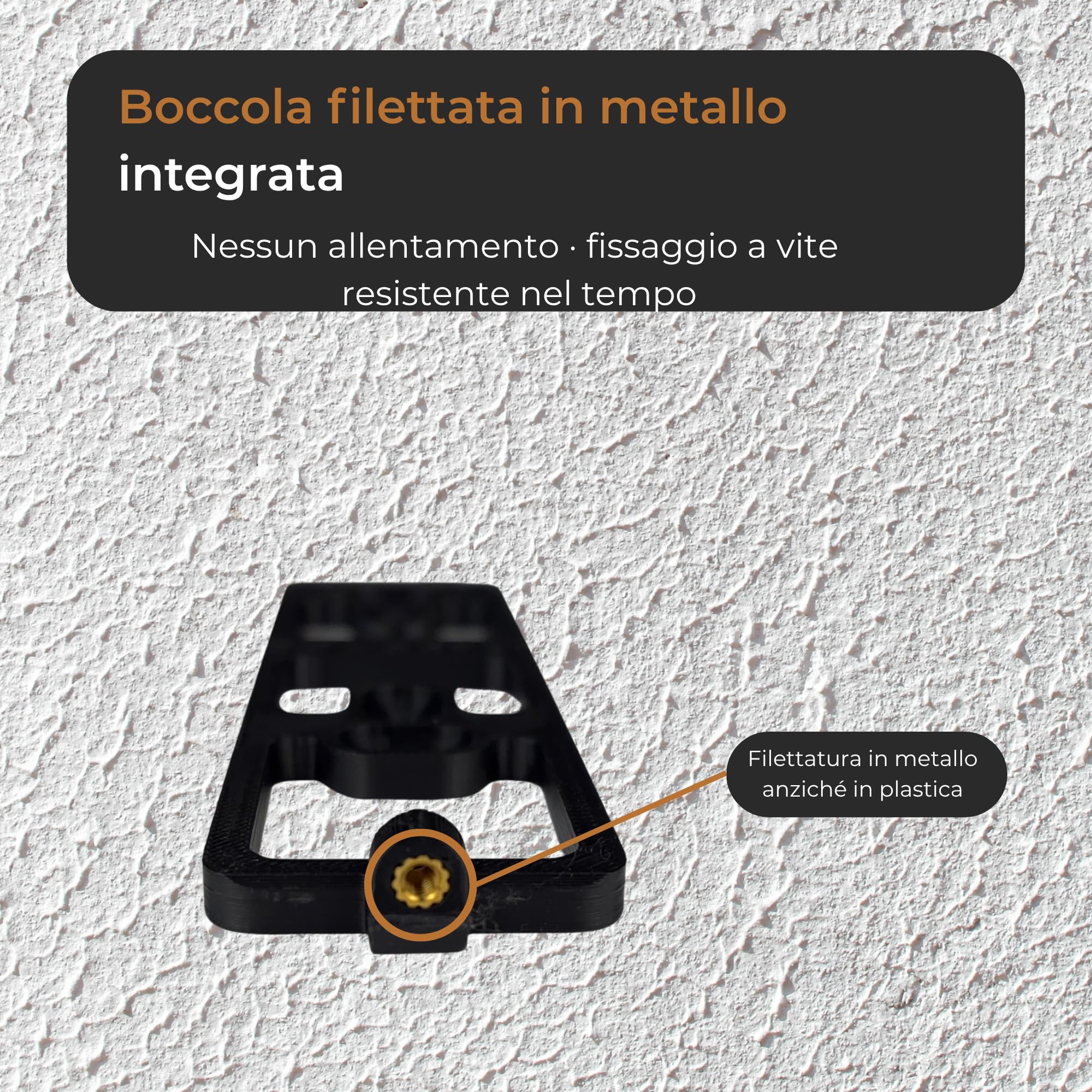 Generisch Supporto da parete compatibile con Nuki Keypad 2 - Copertura antifurto con vite di sicurezza Torx - Senza protezione dalle intemperie - Superficie simile a intonaco - Nero (senza tetto