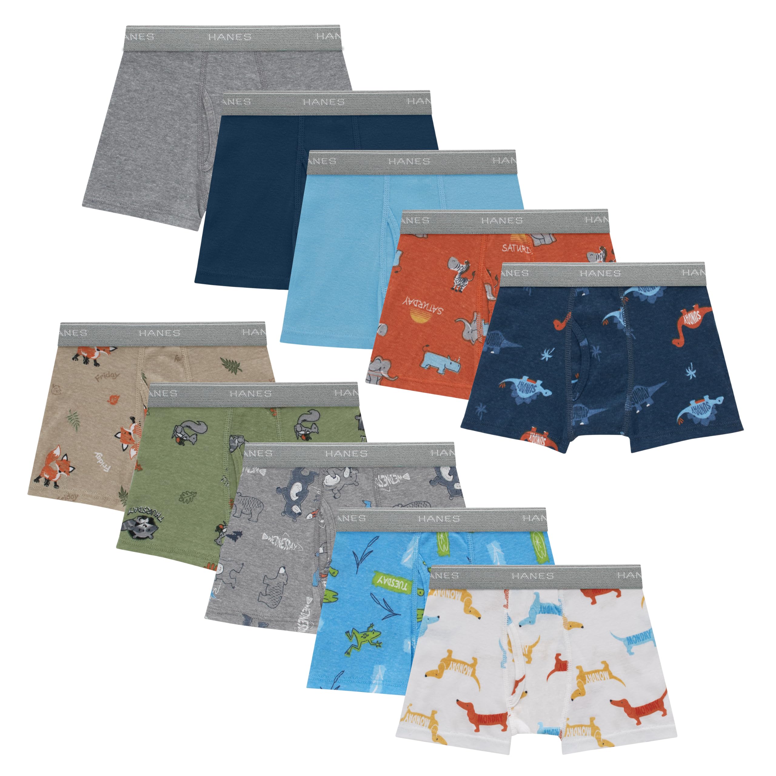 Hanes Boys' Underwear, Boxer Briefs for Boys and Toddlers, Soft Cotton, 7 and 10 Packs - 5