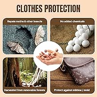 Vista 2 de 50 bolas de cedro para la ropa - Olor fresco para armarios y cajones - Protección para prendas - Ambientador de cedro para armarios y protección