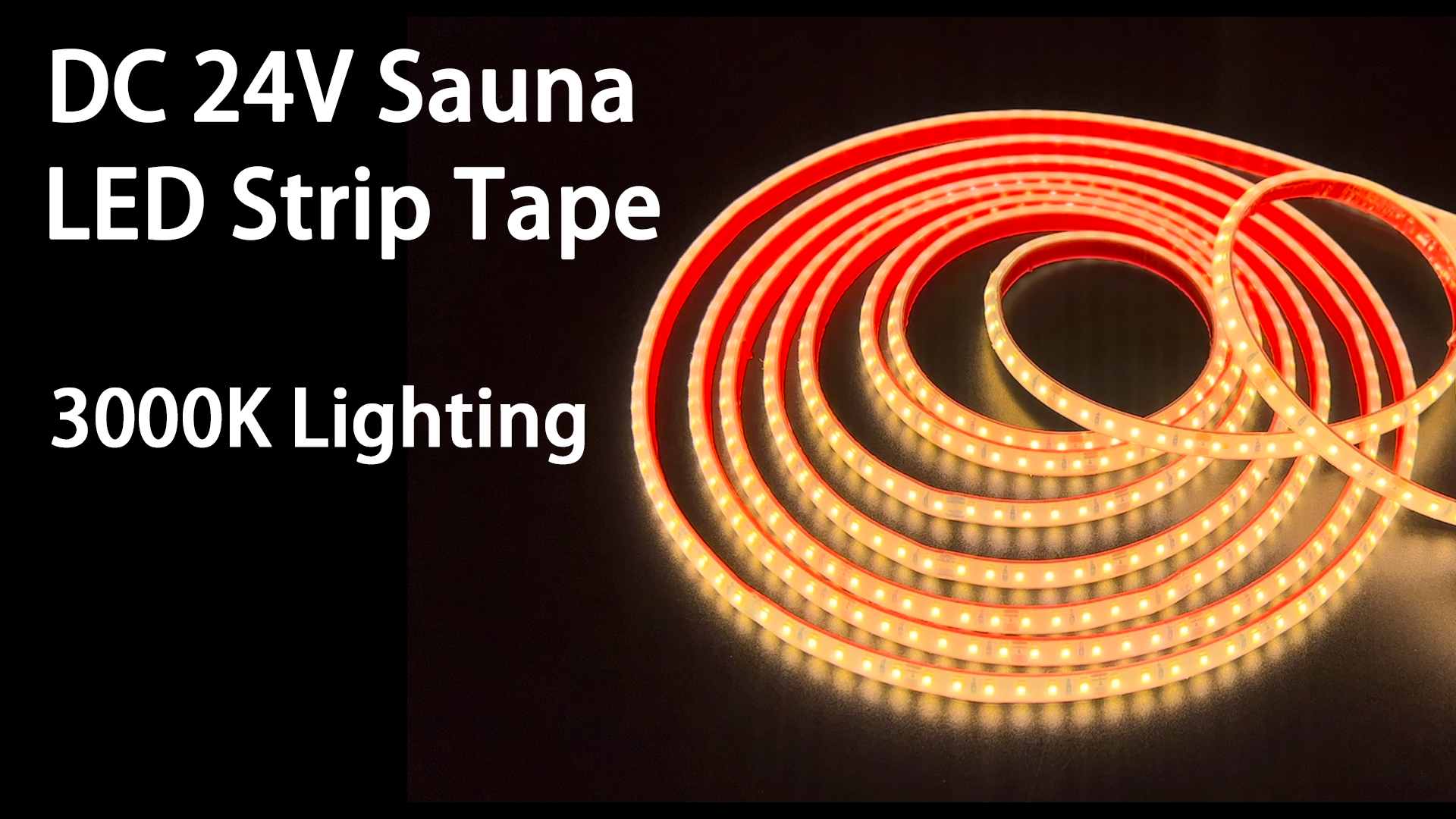 Image of SuperlightingLED DC24V 3000K White LED Strip for Sauna Lighting, Flexible Long 5m 16.4ft 120 LEDs /m High-temperature Resistant IP68 Waterproof LED Strip Light for Steam Room (3000K Warm White)