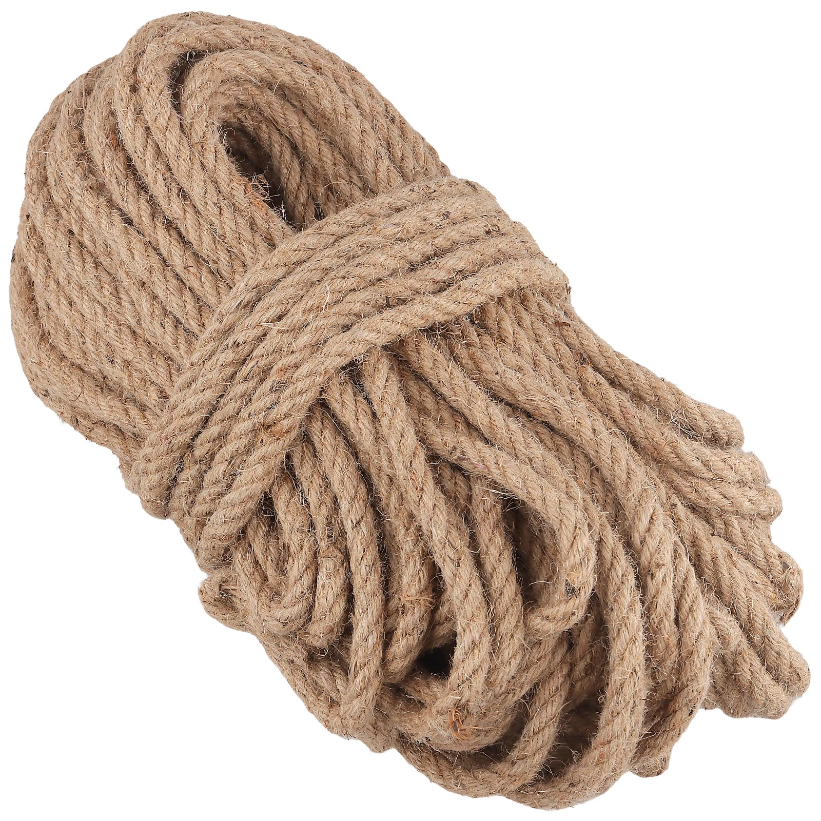 SOUJAP 10mm Jute Rope, 40m/131ft Hemp Rope, Jute String Twine for Craft and Gardening
