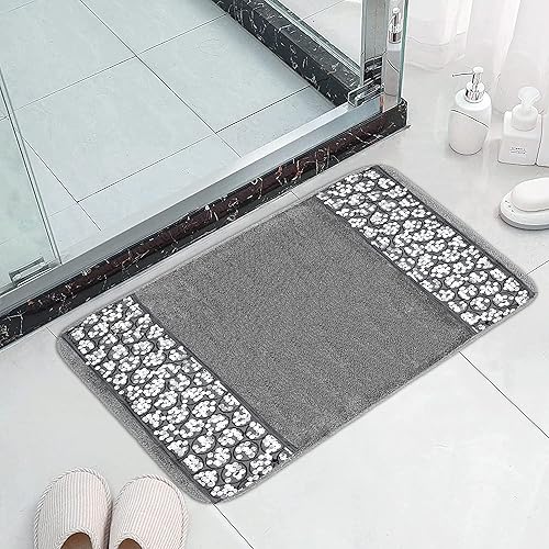 Miniatura 5 de Zahari Home Sinatra - Alfombra de baño moderna clásica de lujo, decoración contemporánea, alfombra de baño plateada para ducha, diseño único y