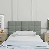 Vista 10 de Glenwillow Home Varia - Cabecero tapizado doble de 20 pulgadas de alto, color beige