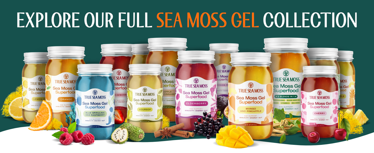 TrueSeaMoss Sea Moss Gel – Made in USA – 5-in-1 Formula – Wildcrafted Seamoss, Ashwagandha & Jarred Vegetables – Ashwagandha, Pack of 1 (Labels may Vary)