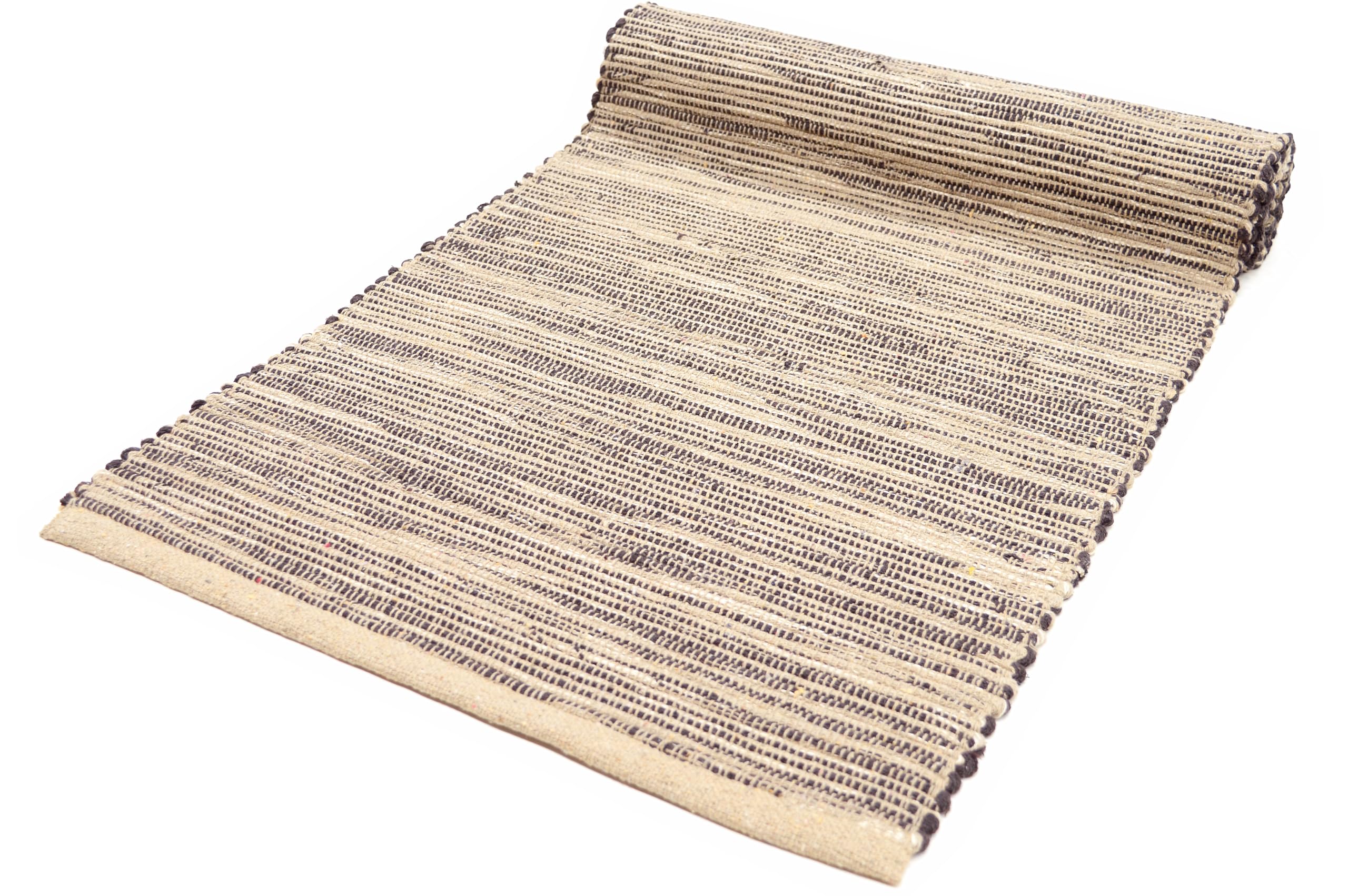 Reno - Alfombra de algodón Lavable para baño y Cocina, Antideslizante, Lavable en Lavadora (Beige, 50x180 cm)