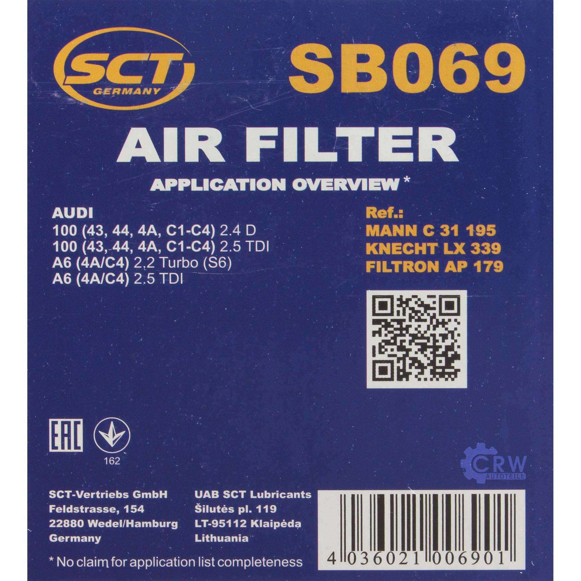 Set di filtri, 5 litri, olio motore MoS2, scorrevole, 10W-40, SCT, Germania, filtro dell'olio