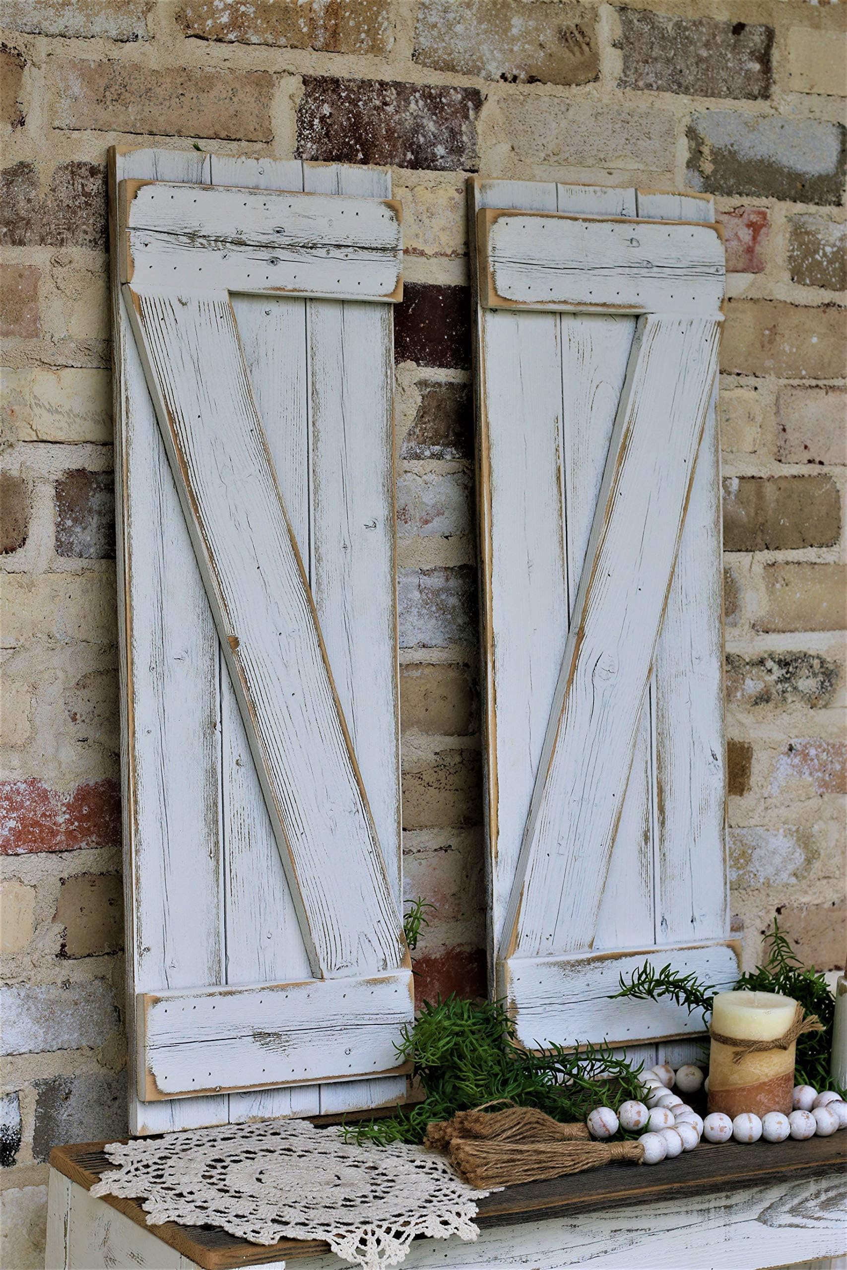 White Barn-wood Shutters