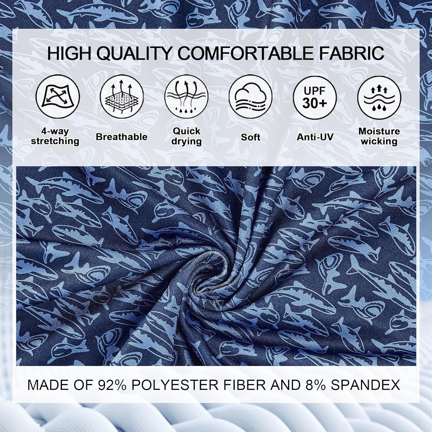 Mens Golf Shirt Moisture Wicking Dry Fit Print Performance Short Sleeve Polo Shirts for Men