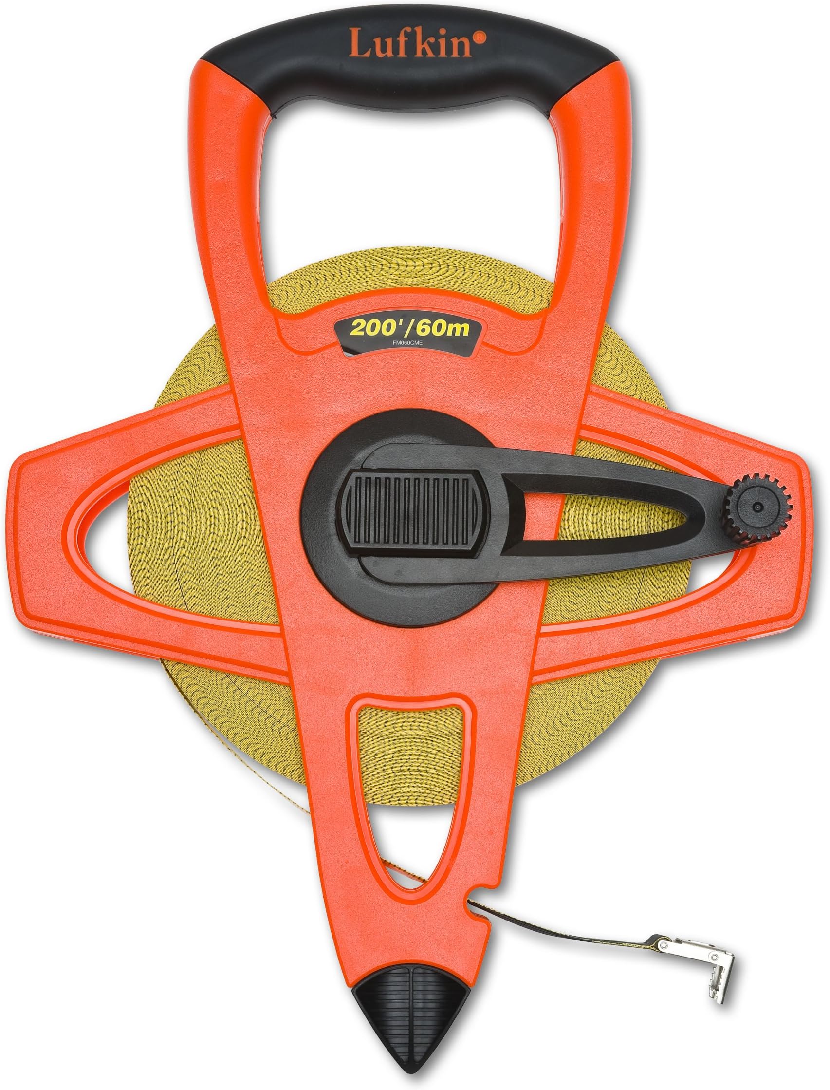 Crescent Lufkin 1/2" x 60m/200' Hi-Viz® Orange Fiberglass SAE/Metric Dual Sided Tape Measure - FM060CME