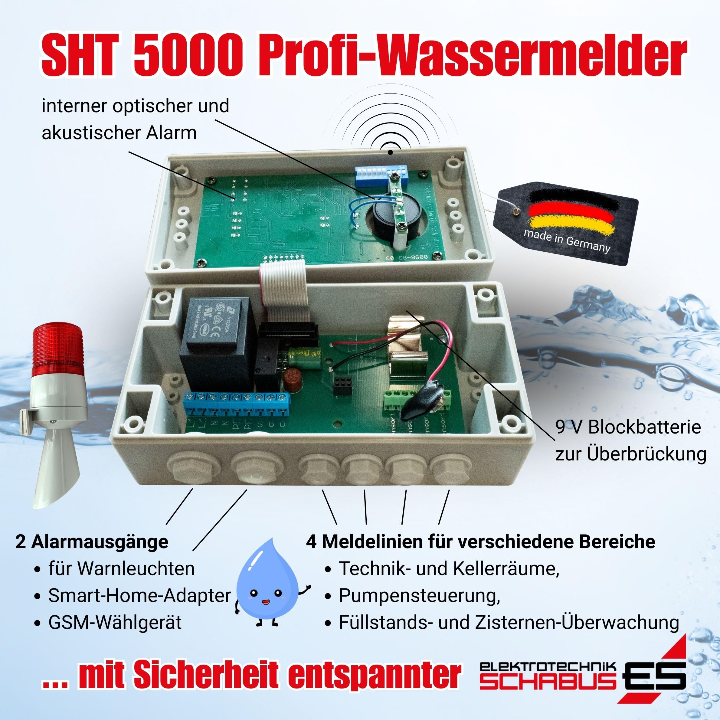 Elektrotechnik Schabus SHT 5000 – Detector de Agua 230 V, 1 Pieza, 300744