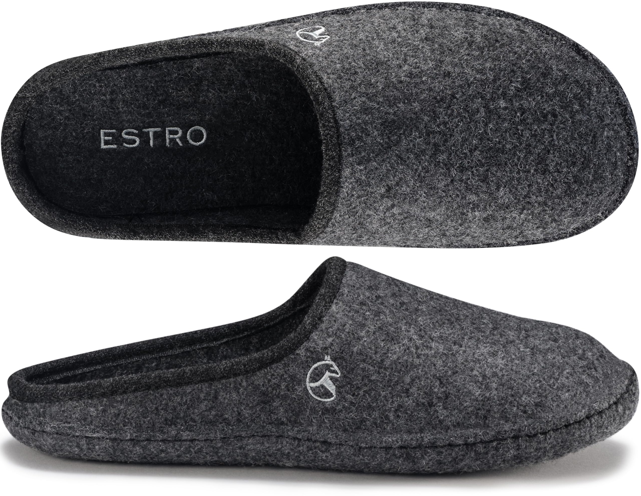 ESTRO WOLLFILZ Men's Felt Slippers – Men's Slippers with Felt Sole