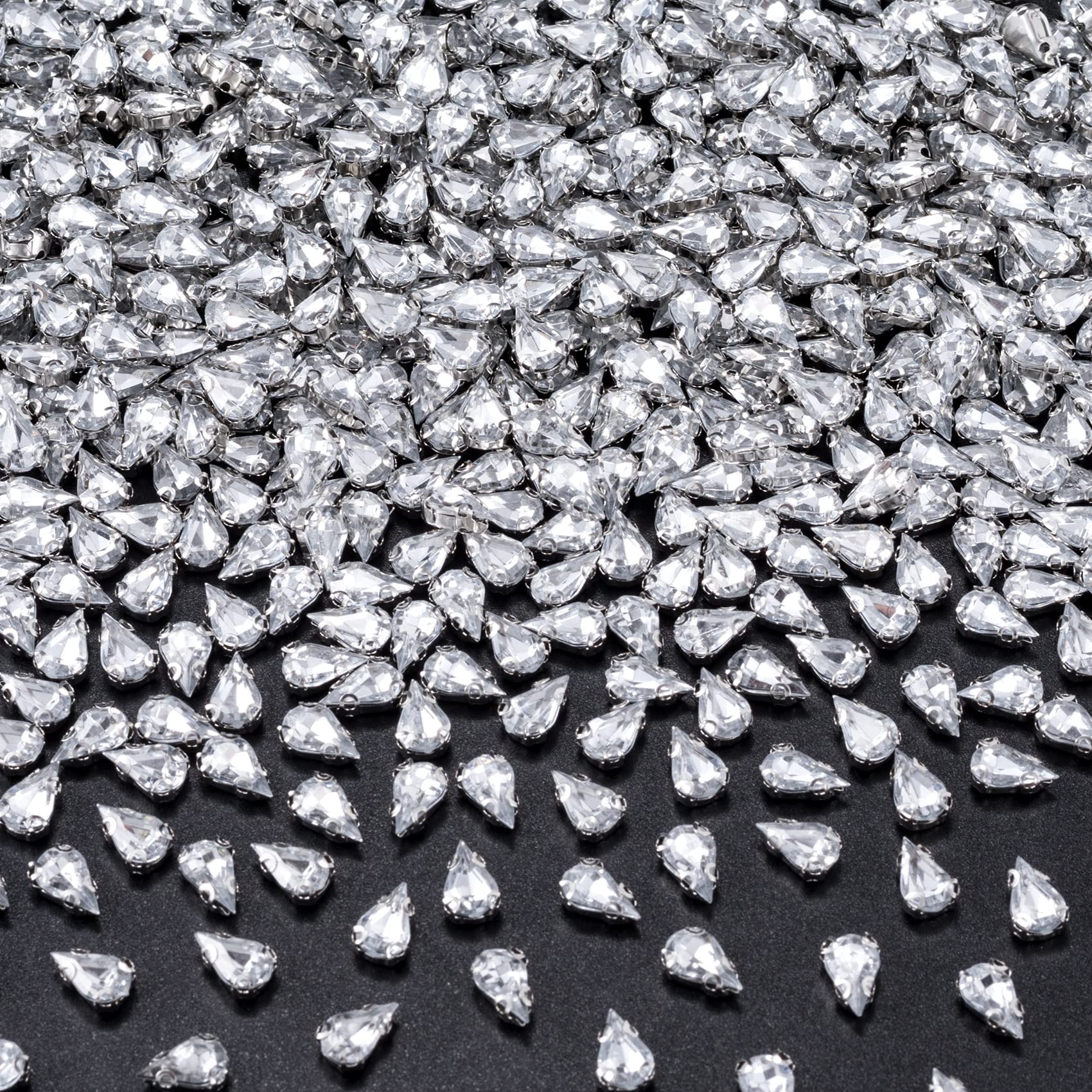 300 diamantes de imitación en lágrima de cristal transparente para coser en ropa y joyas