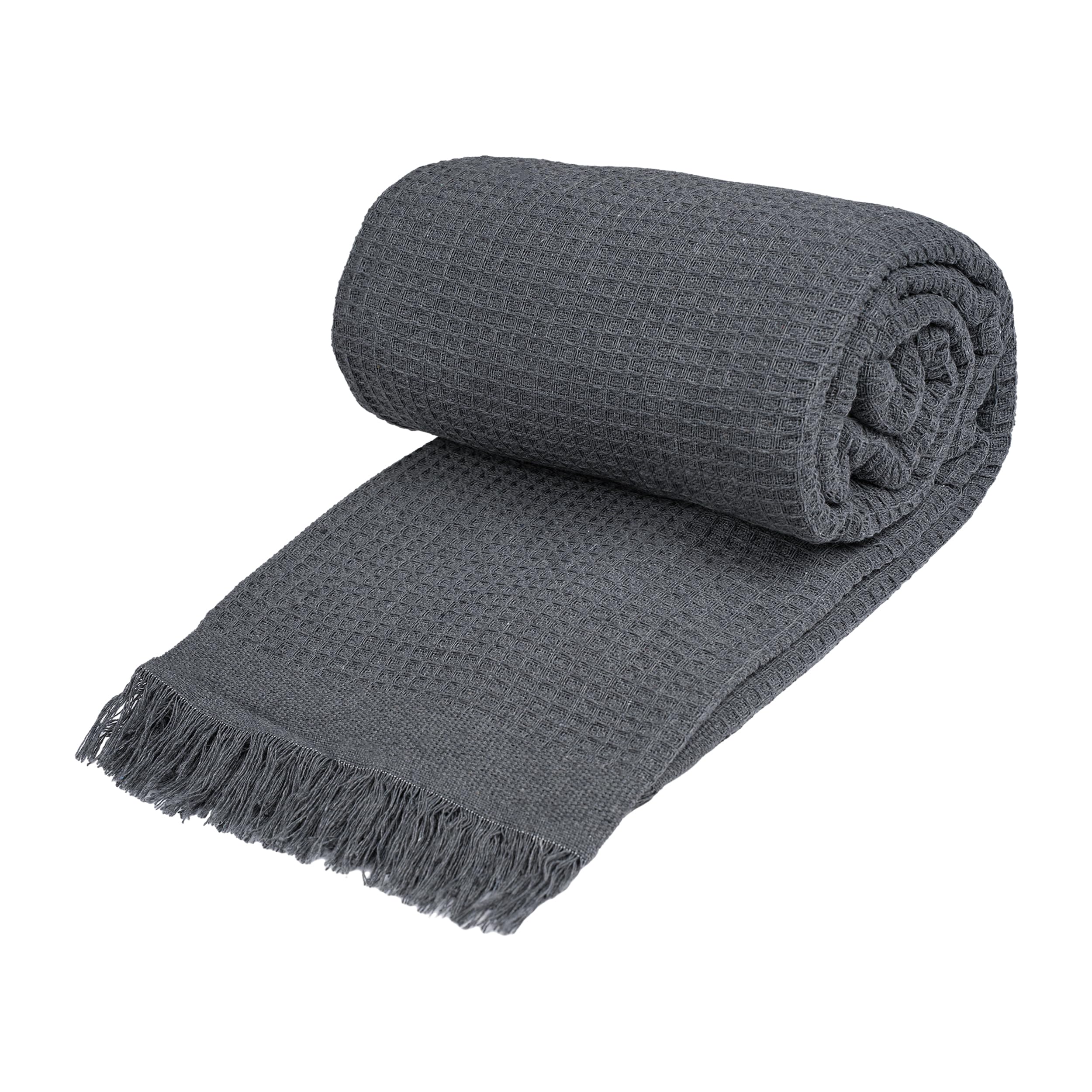 Etrexonline Colcha Multiusos 180x260 cm - Plaid Sofa, Manta Foulard, Cubre Cama y Cubresofá, Jarapa Suave y Cómoda, Decorativa y Práctica de Poliéster - Color Negro