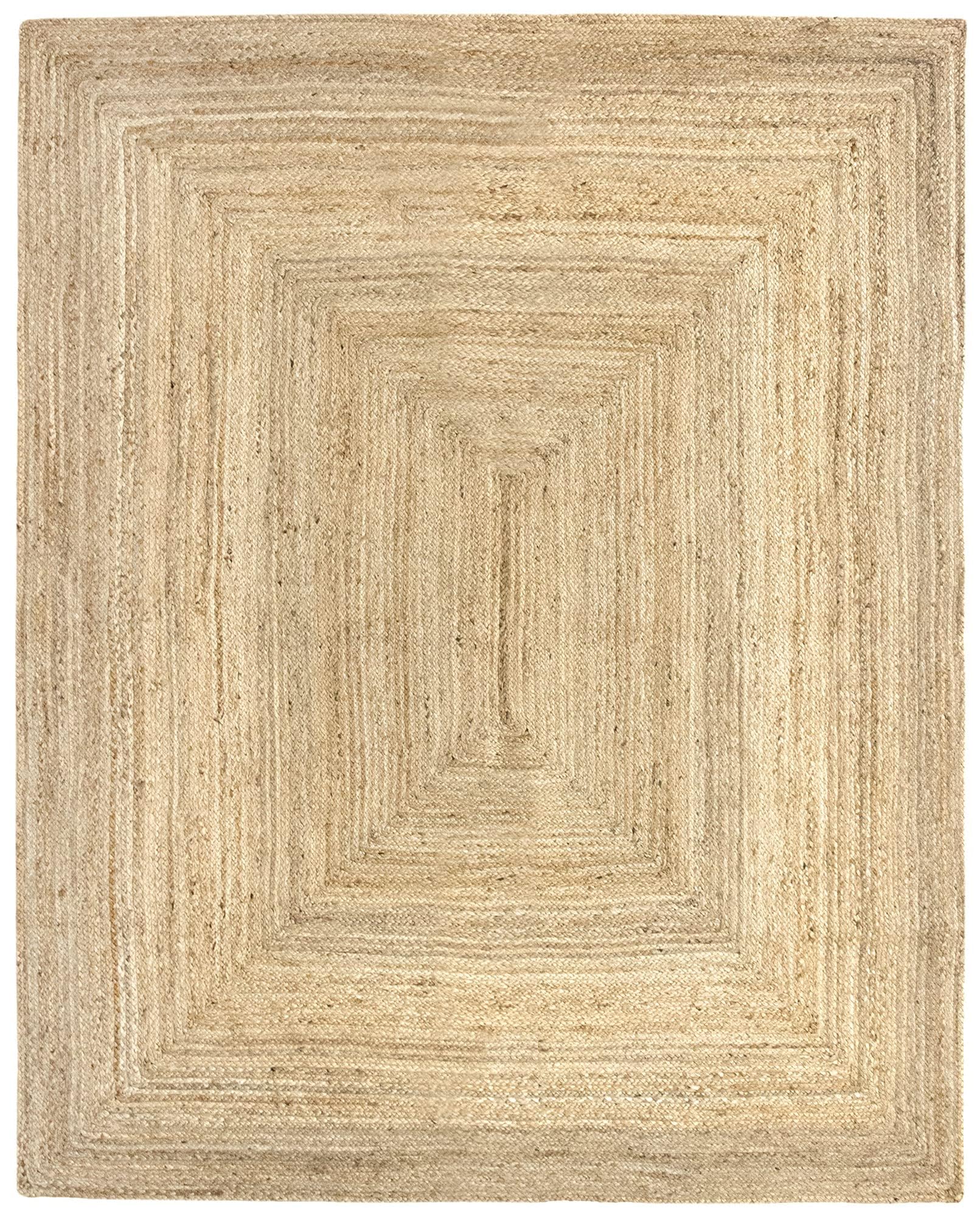 Hamid Alfombra Yute Alhambra Color Natural - Alfombra 100% Fibra de Yute, Trenzado a Mano, Alfombras de Salón, Comedor, Dormitorio, Pasillos, Color Natural (200x250cm)…