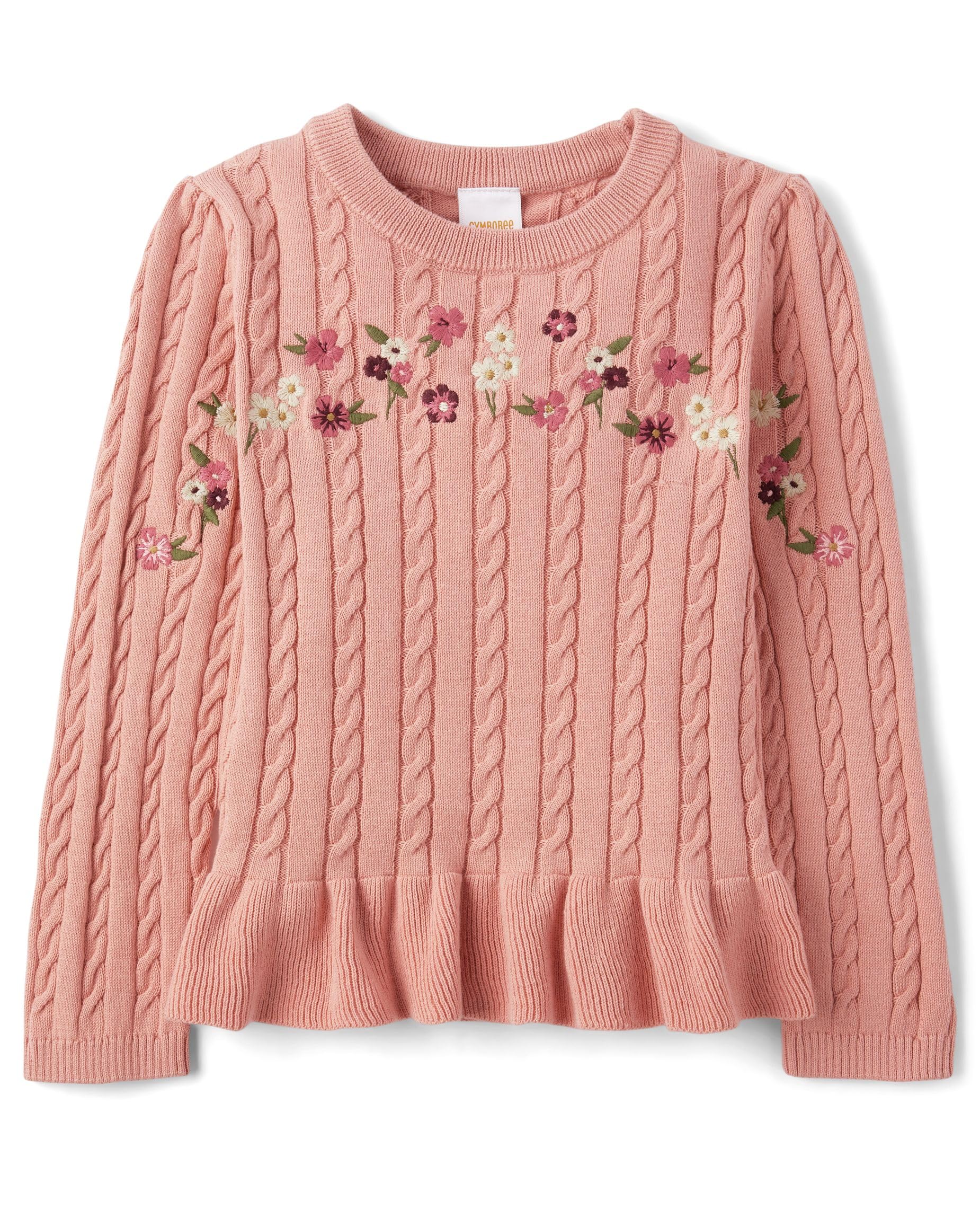 Gymboree Girls' and Toddler Long Sleeve Peplum Pullover Sweater