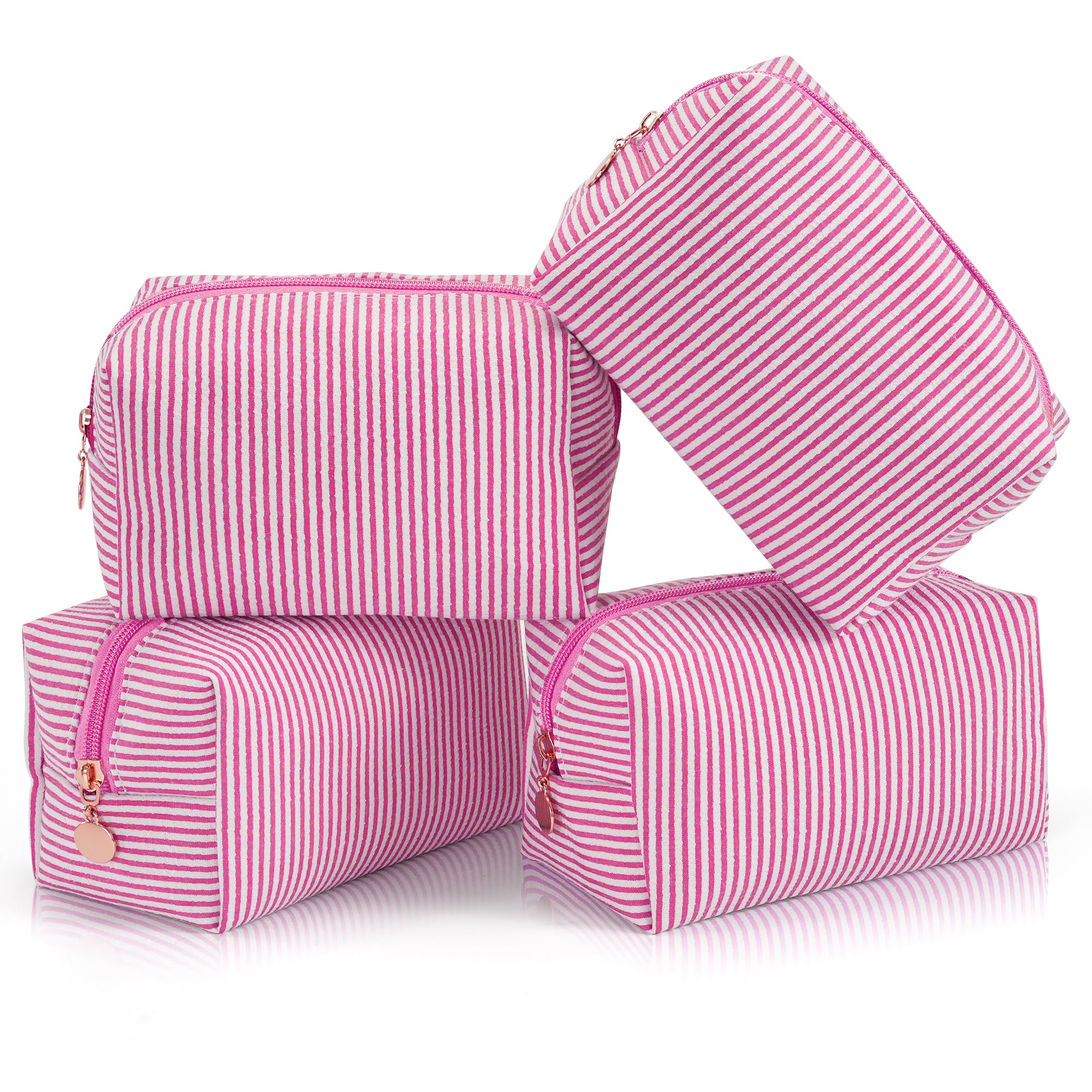 Quilted Cotton Makeup Bag Travel Toiletry Organizer with Zipper