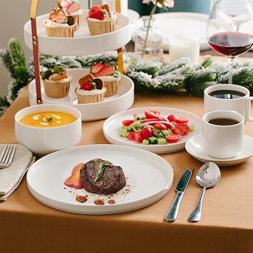 Miniatura 6 de Brew To A Tea BTAT - Juego de 6 cuencos de cereales blancos, 22 onzas, cuencos, tazones de sopa, cuencos blancos, ensaladeras, cuencos de cereales,