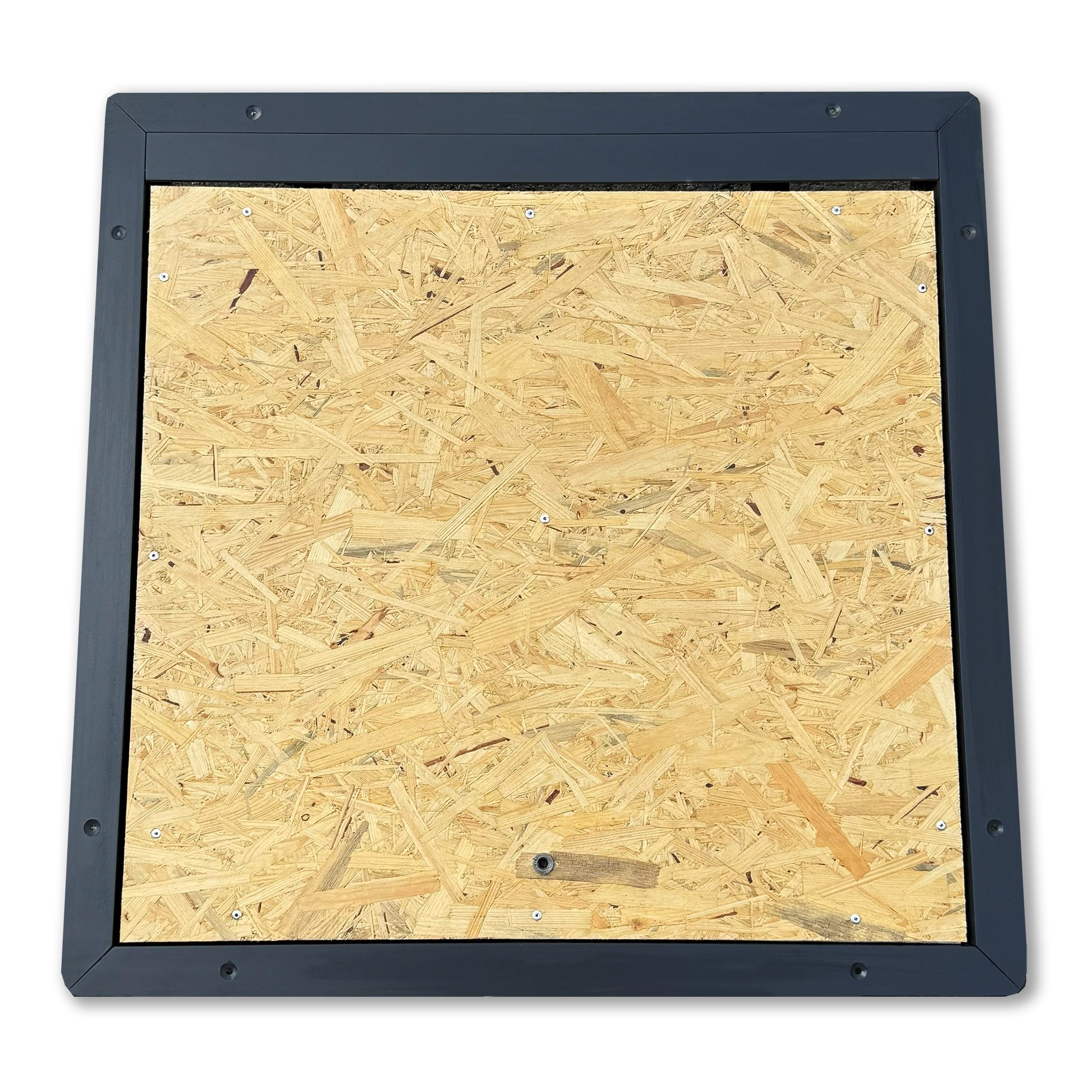 Botola d’ispezione con Pannello OSB Impermeabile - 800 x 800 mm - Coperchio Botola - Portello da Terra - Chiusino Sigillo - Porta Pavimento - Subito Calpestabile - Adatta per la Posa di Laminato