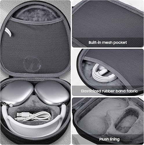 Miniatura 6 de CENMASO - Funda rígida para Airpods Max, bolsa de almacenamiento para auriculares, antiarañazos y antipolvo, portátil, bolsa de viaje para Airpod