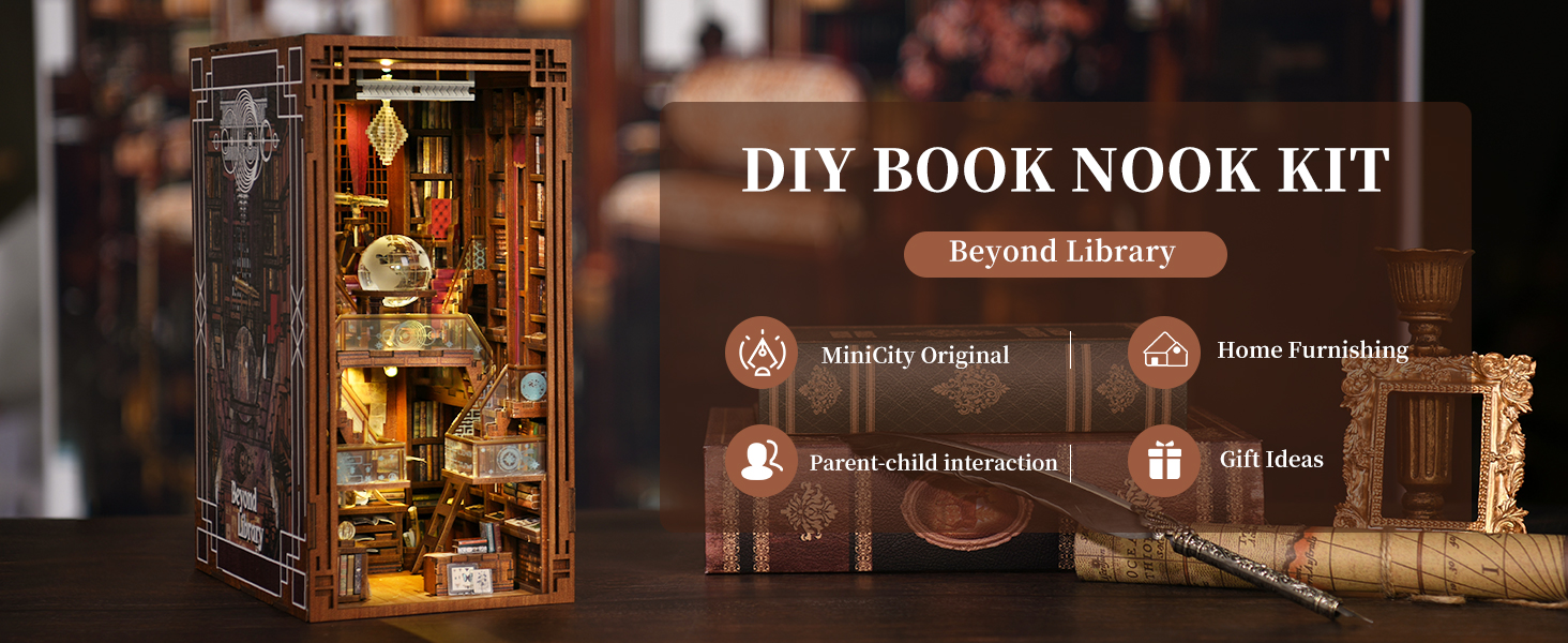 Amazon.com: MiniCity DIY Book Nook Kit for Adults, 3D Wooden