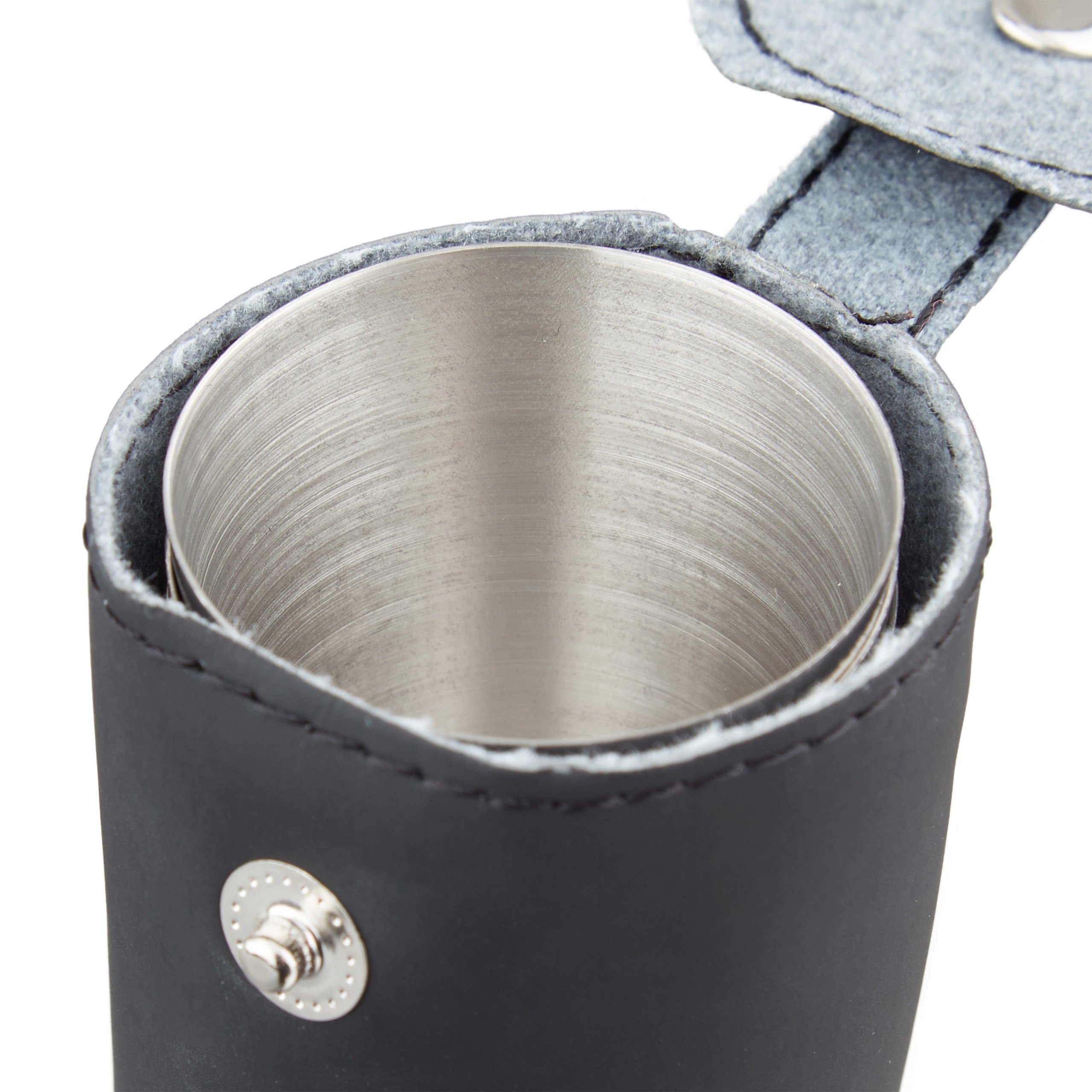 Relaxdays Flachmann Set Edelstahl 7 teilig, 200 ml Flachmann mit Trichter und 4 Becher für Camping und Festival, Silber