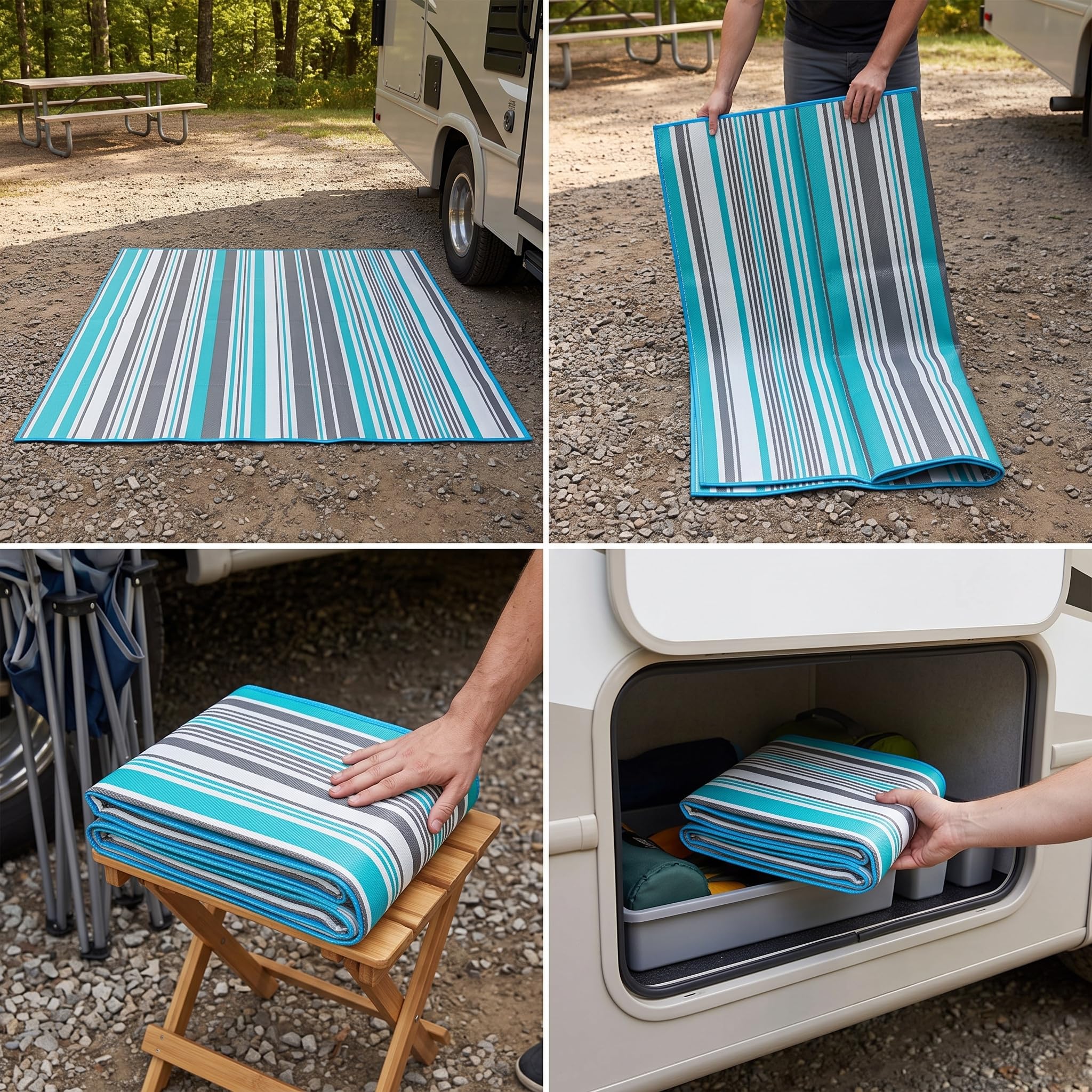 LOVIVER Tapis Extérieur PP Tissé Tapis Moquette de Jardin Nappe de Sol Polypropylène Imperméable et Deux Faces Réversibles Léger et Pliable pour Rangement