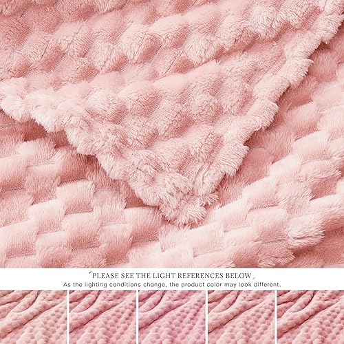 Miniatura 6 de EXQ Home Manta de forro polar para sofá o cama, manta decorativa de imitación 3D de conchas de tortuga jacquard, acogedora manta de franela suave y