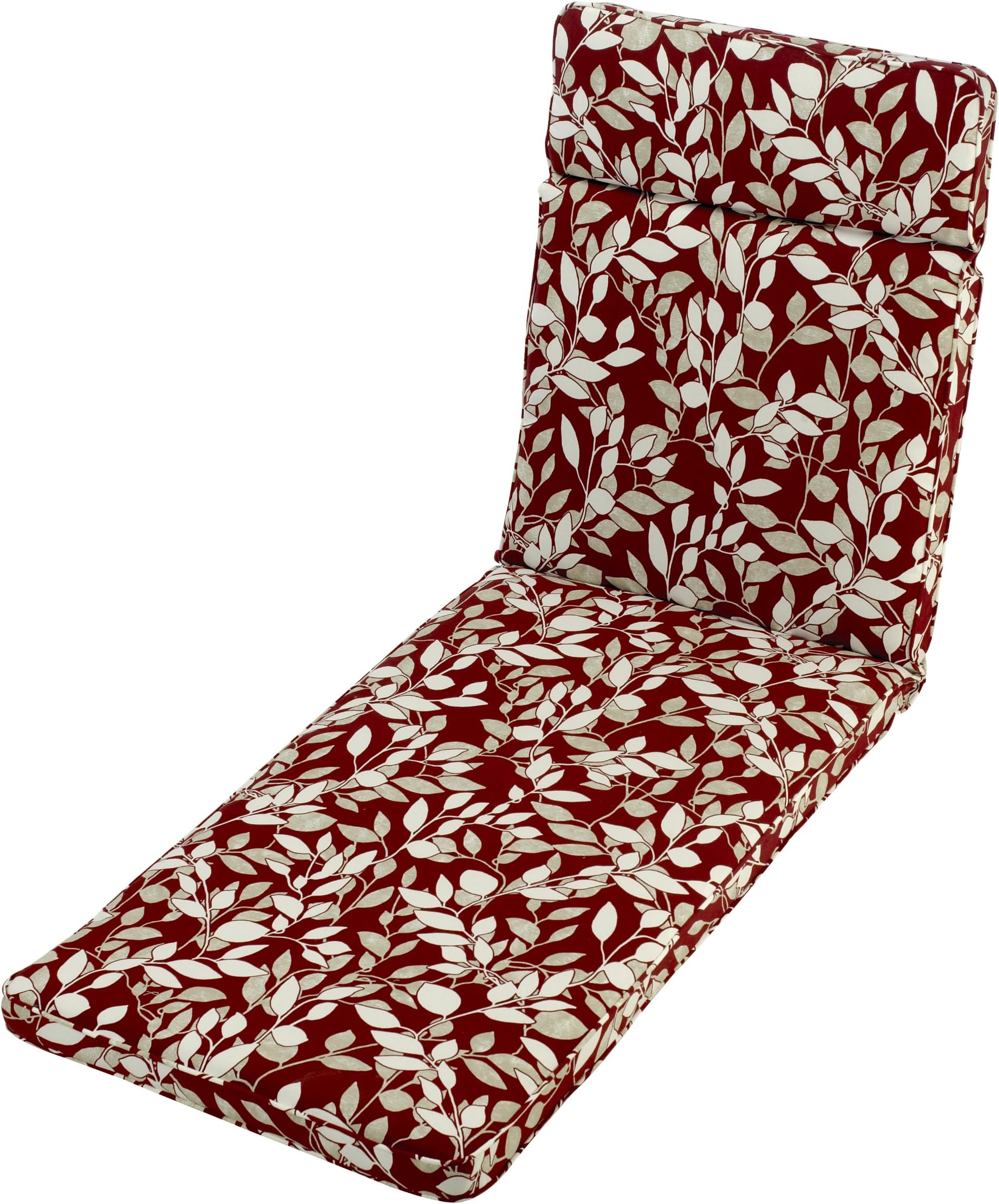Mixed Materials Marbella Leaf Sun Lounger Cushion - Red