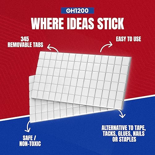 Miniatura 4 de GH1200 Masilla adhesiva para póster, masilla de pared para colgar cosas, masilla de montaje multiusos, masilla pegajosa, reutilizable, extraíble