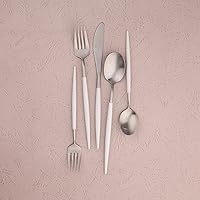 Vista 3 de Cambridge 306420Ckp12Ds Mazzy White Handle - Juego de cubiertos de 20 piezas