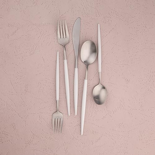 Miniatura 3 de Cambridge 306420Ckp12Ds Mazzy White Handle - Juego de cubiertos de 20 piezas