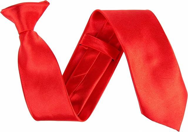 Wide 3" Satin Solid Colour Plain Safety Clip On Tie