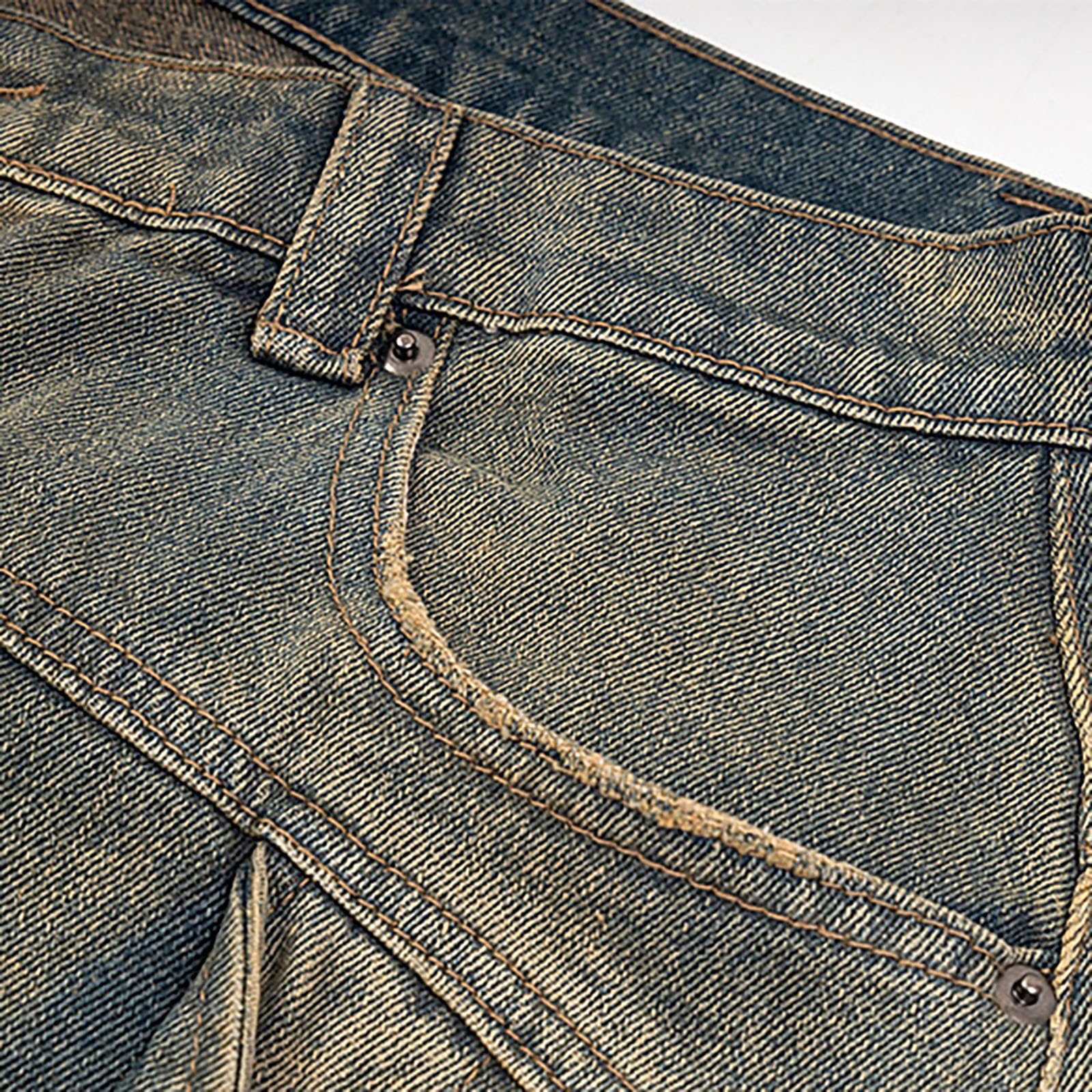 Baggy Jeans Pantaloni Uomo Flared Invernali Balloon Fit Slim Elefante Larghi Zampa Moto Loose Jins Y2K Bootcut Cargo Strappati