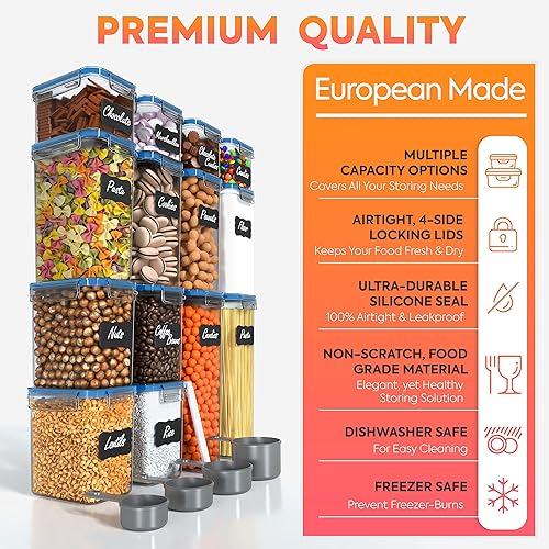 Miniatura 2 de Mueller Juego de recipientes herméticos para almacenamiento de alimentos con tapas, 14 piezas, organización y almacenamiento de cocina y despensa,