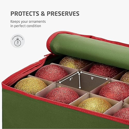 Vista 82 de ZOBER - Caja grande para guardar adornos navideños, con capacidad para 54 adornos y separadores, recipientes de tela no tejida y duraderos