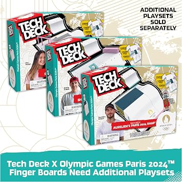 Tech Deck, Competition Legends 8-Pack Fingerboards with Collectible Cards, Olympic Games Paris 2024, Customizable Mini Skateboards, Kids Toys for Ages 6 and up