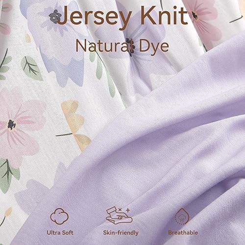 Miniatura 2 de TILLYOU Juego de funda para cambiador de niña en material de jersey suave, se adapta a almohadillas contorneadas de 32 pulgadas34 x 16 pulgadas para