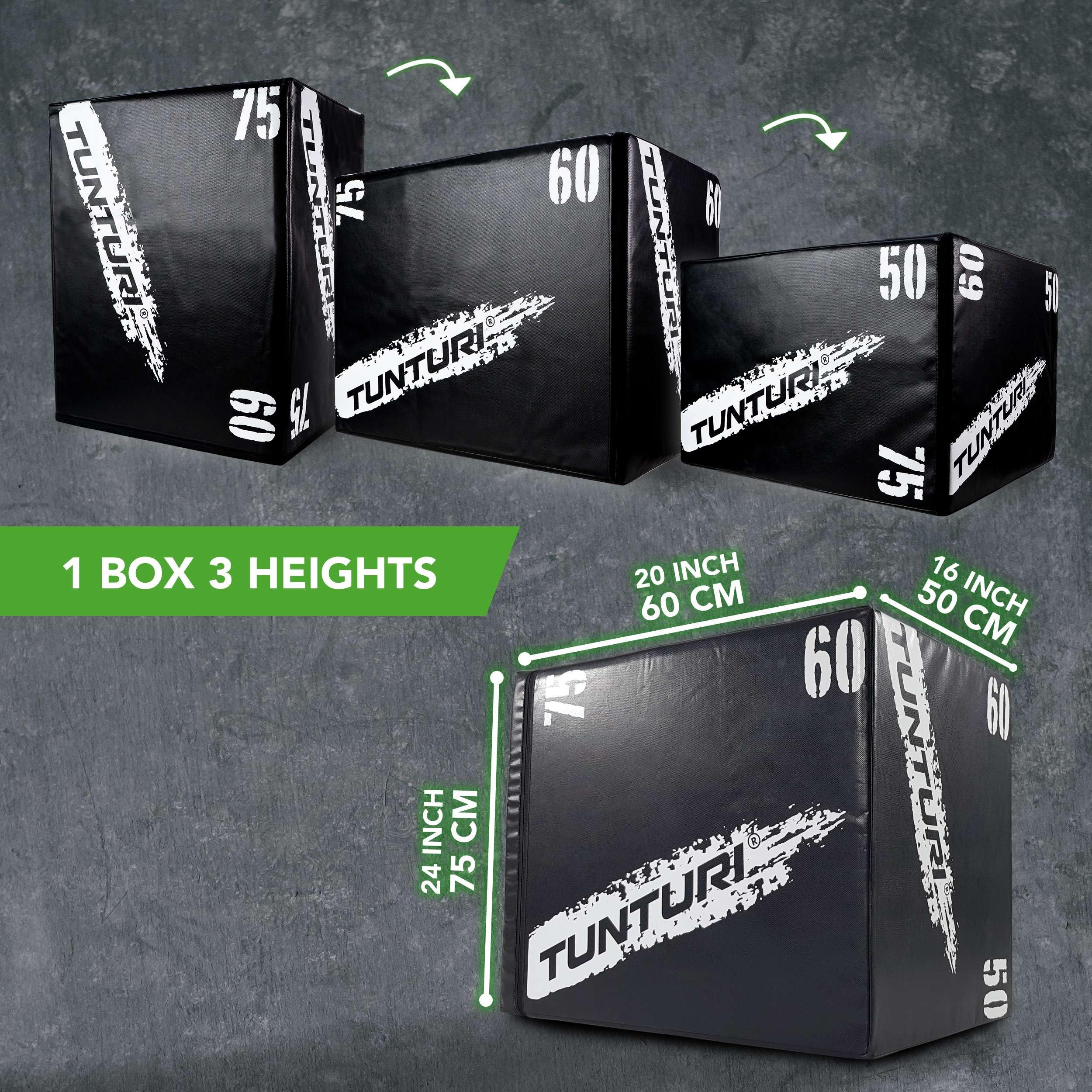 Tunturi Fitness Box Plyo BoxEVA 50 x 60 x 75 cm Noir