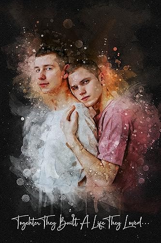 Retrato de pareja LGBT personalizado en acuarela sobre lienzo con fondo oscuro, regalo de compromiso LGBT, regalo memorable para marido, regalo para