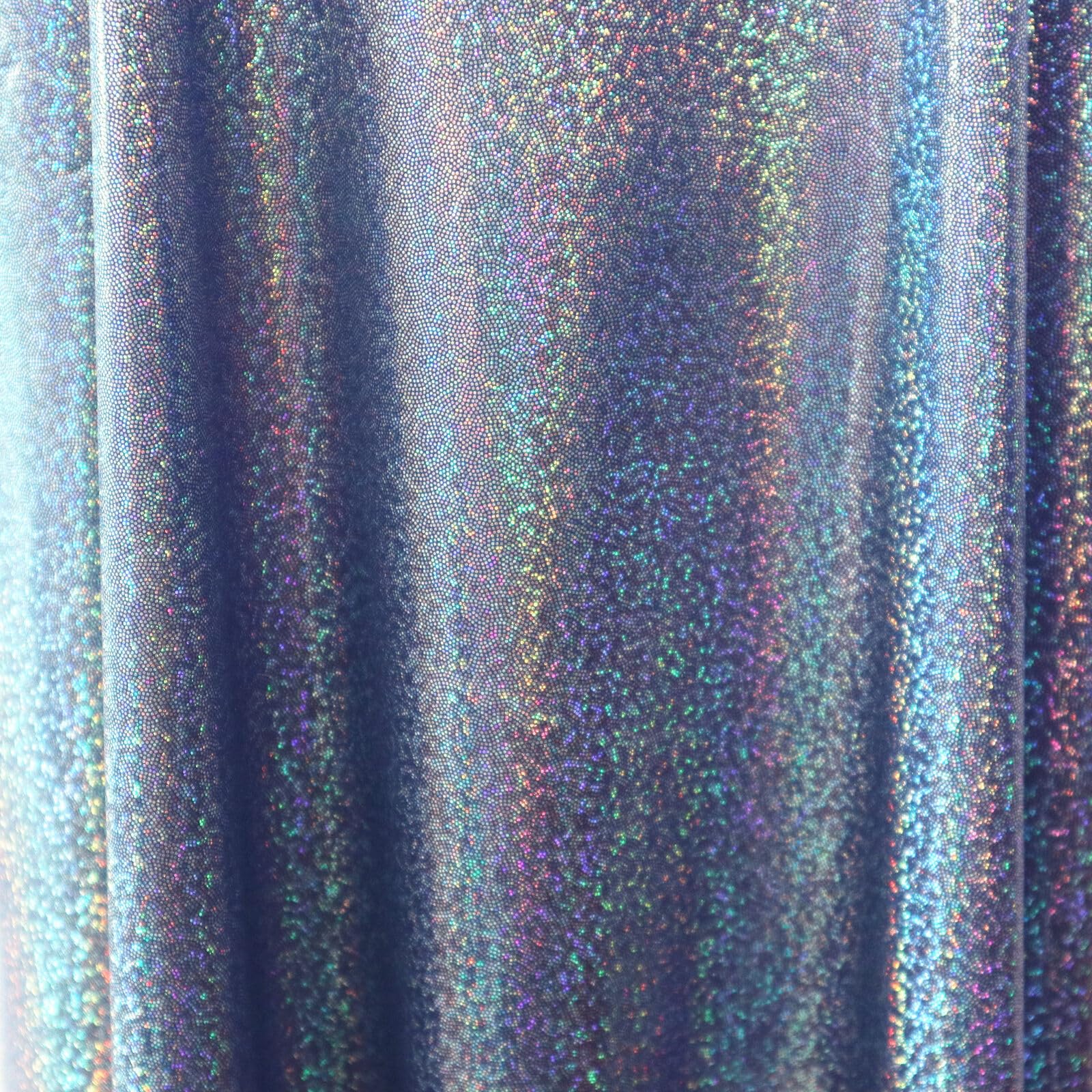 1Pcs Glitter Laser Polyester Fabric Royal Blue Holographic Iridescent Fabric for DIY Crafts Sewing Party Favors, 1.5m*50cm