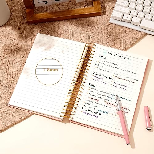 Miniatura 4 de Yoment Cuaderno de espiral para mujer, 5 x 7, 300 páginas, lindo cuaderno estético en espiral, cuaderno A5 con espiral de tapa dura para tomar