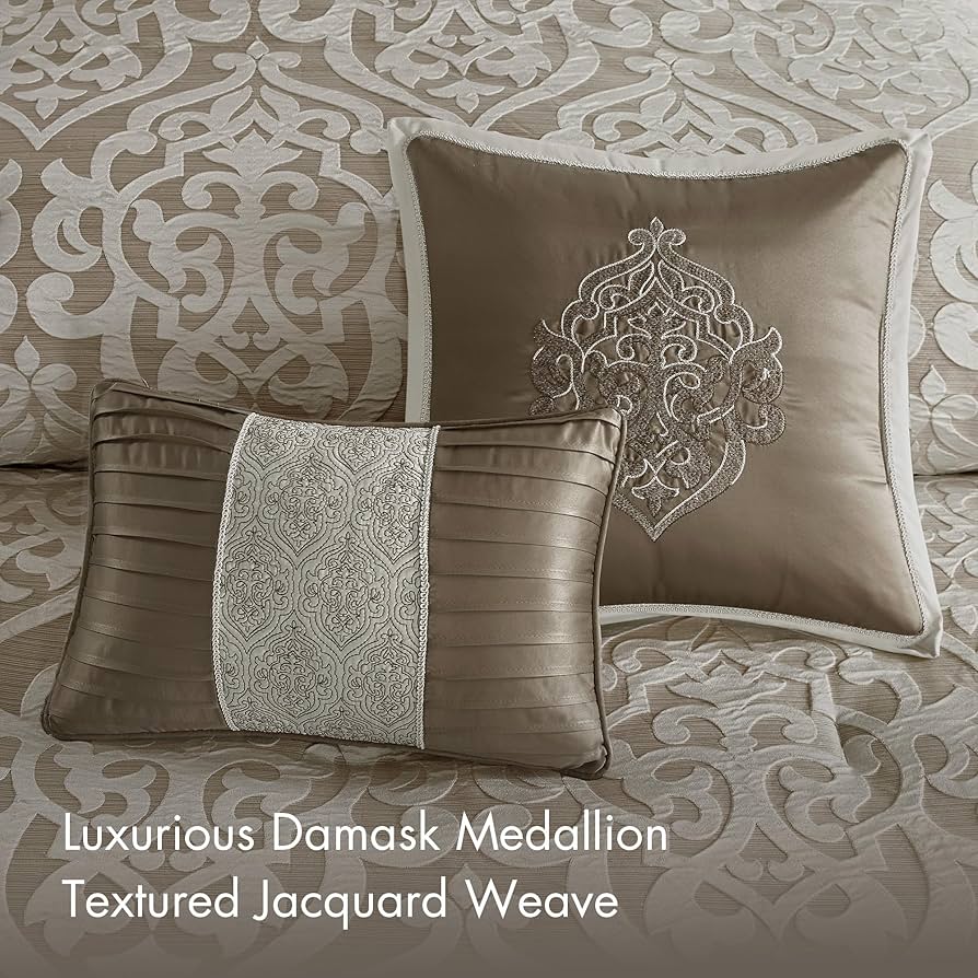 THE TOE （Madison Jacquard ） Amazon.com: Madison Park Odette Cozy Comforter Set Jacquard