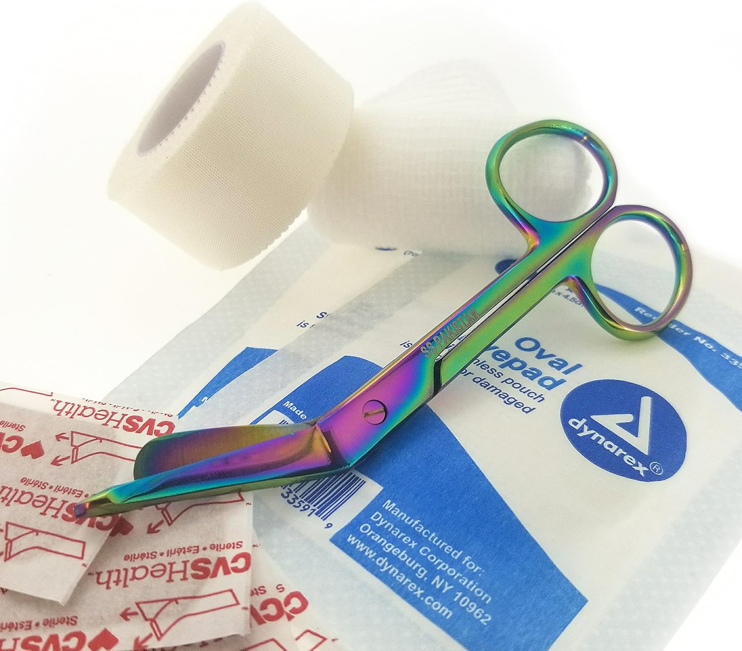 Titanium Galaxy Rainbow 3 Pc - 3.5", 5.5" and 7.5" Ultimate EMS Bandage Lister Scissor Ideal for Nurses, EMT, Medical Students, Firefighter, Fisherman, Hobbiest and Taxidermy