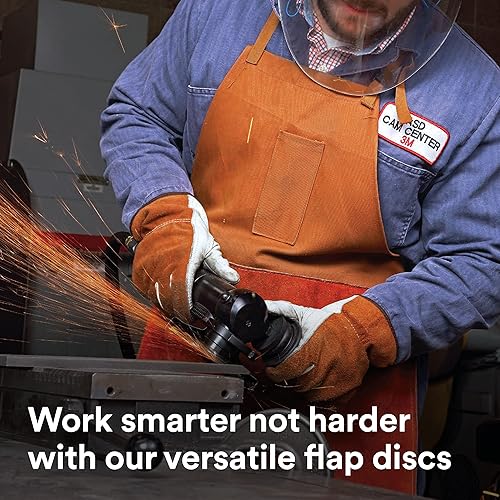 Miniatura 8 de 3M Disco de aleta 769F, tipo 27, 60+, 4-12 in x 78 in, abrasivo de alto rendimiento, disco de pulido y acabado de grano de precisión de cerámica,