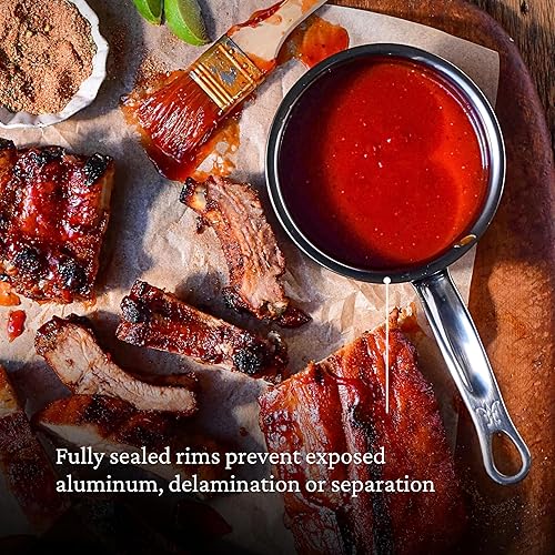 Miniatura 8 de Hestan - Colección NanoBond - Calentador de mantequilla de titanio de acero inoxidable, compatible con placa de inducción, 0.75 cuartos de galón