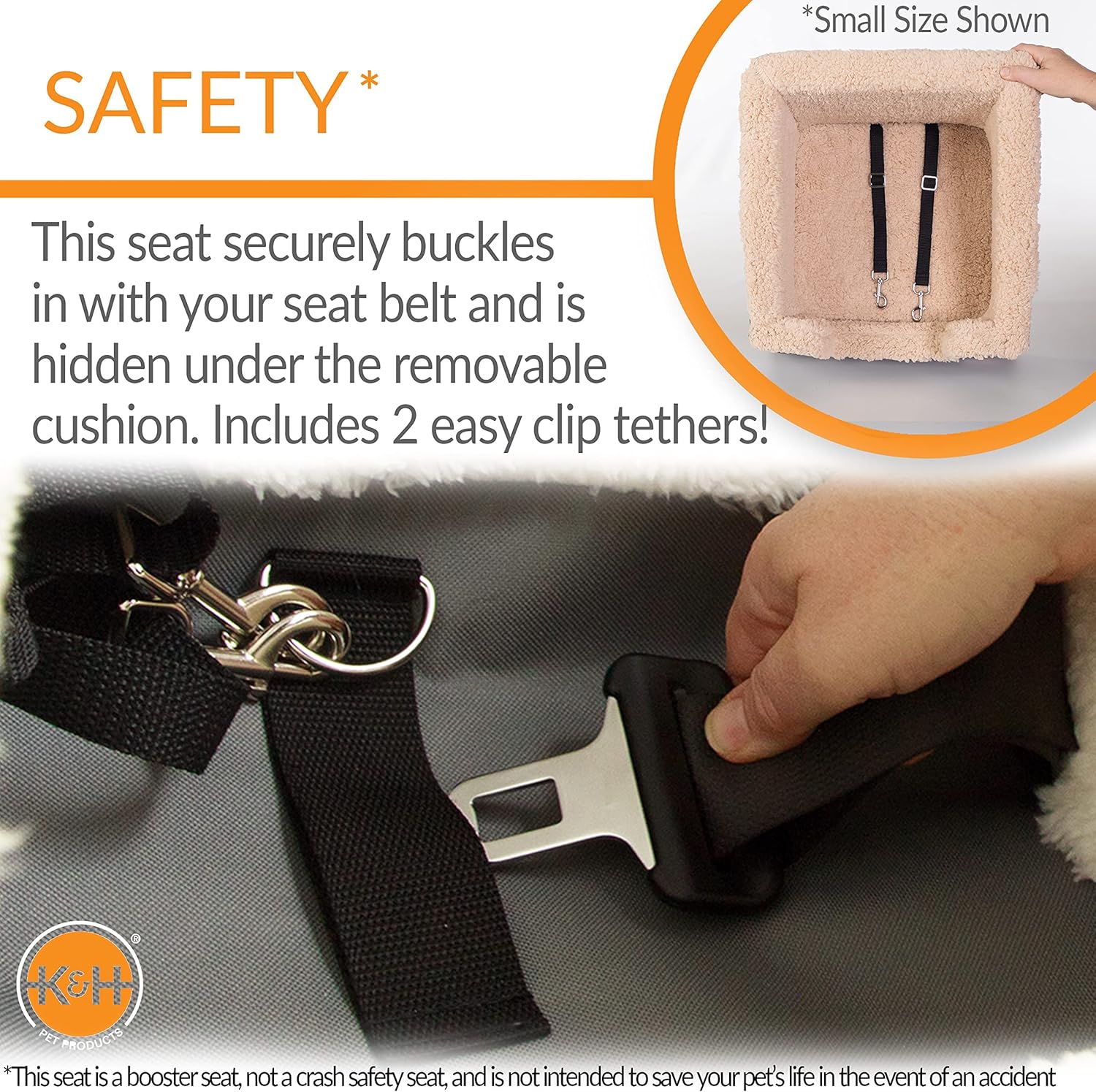 K&H Pet Products Bucket Booster Pet Seat Rectangle Knockdown Chocolate/Tan Large
