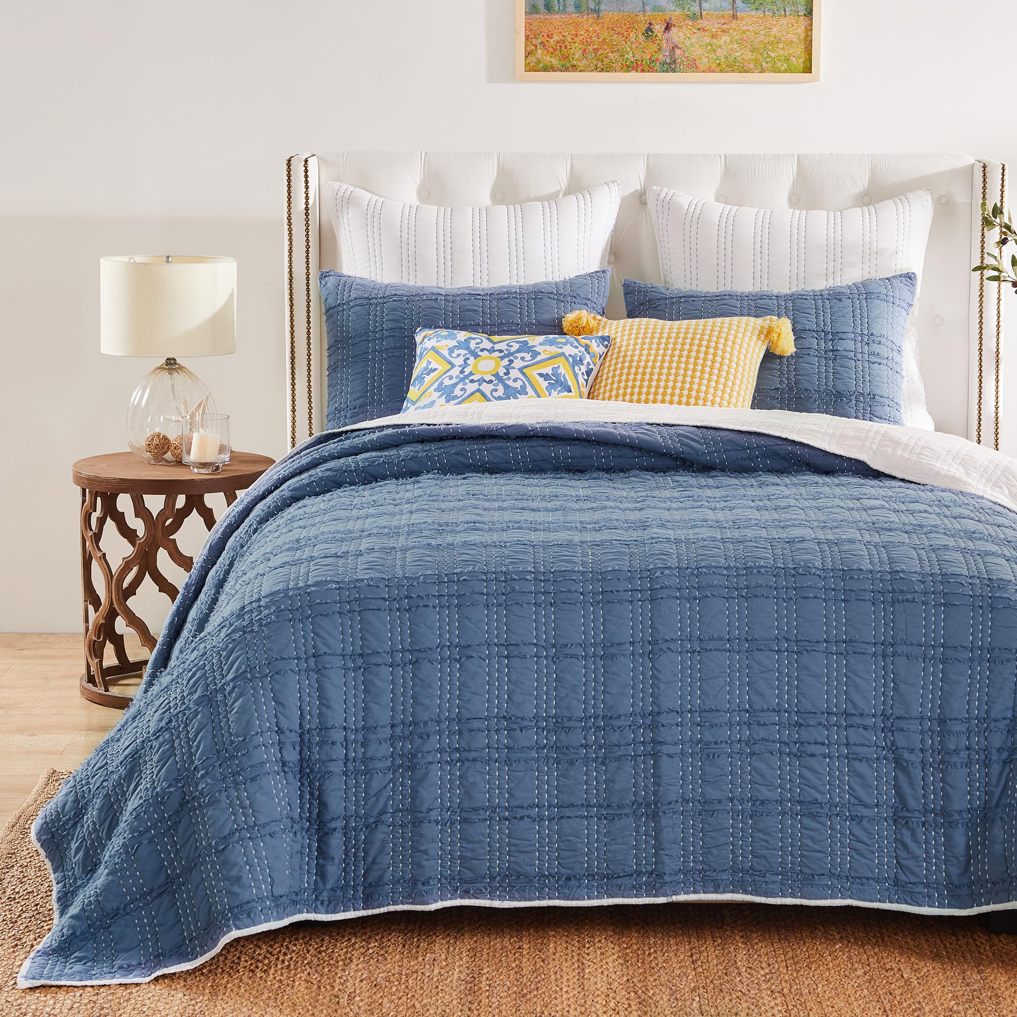 Greenland Home Quilt Set, Cotton, Coastal Blue, 2-Piece Twin/XL
